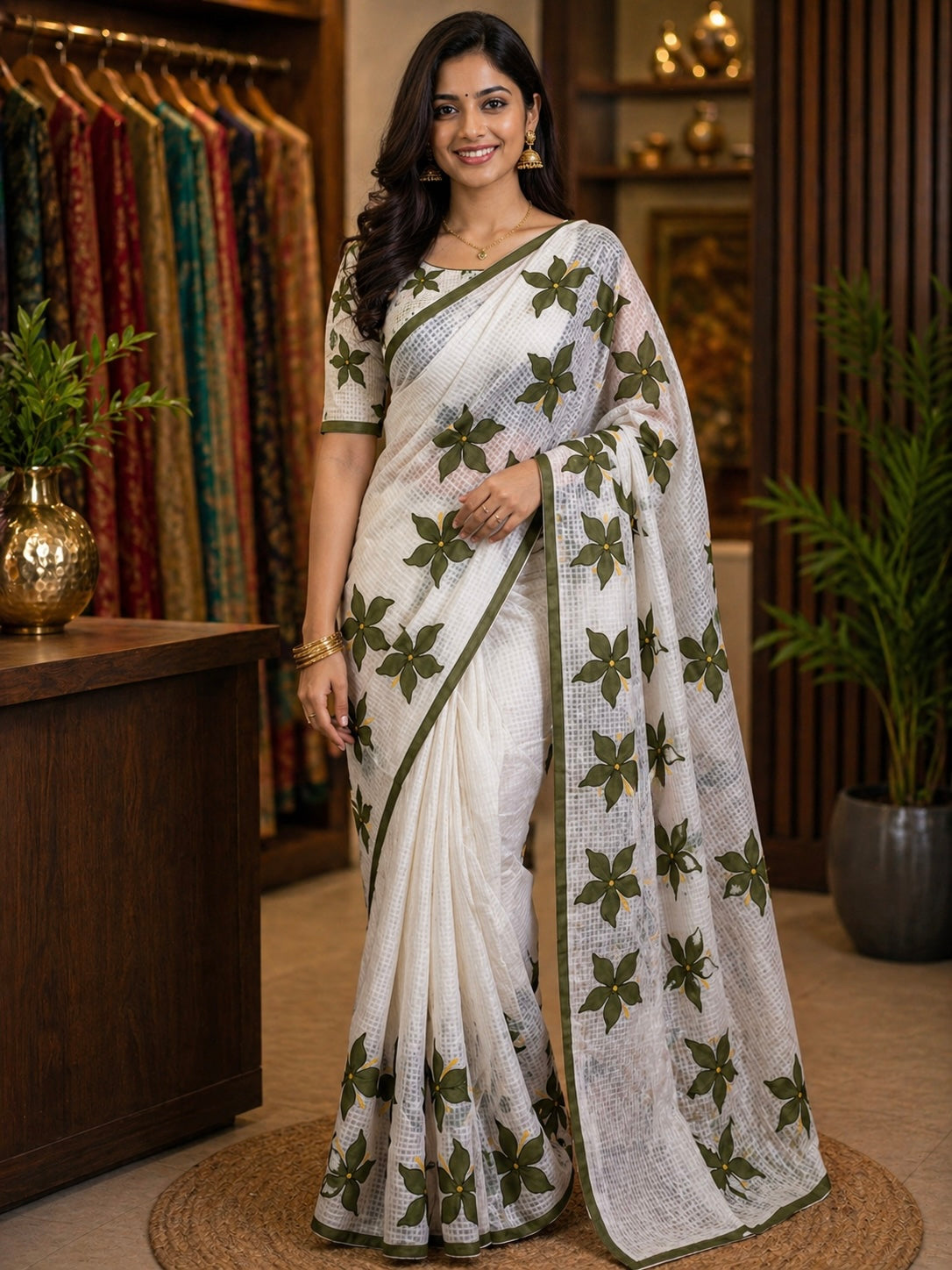 Handcrafted Kota Applique Saree