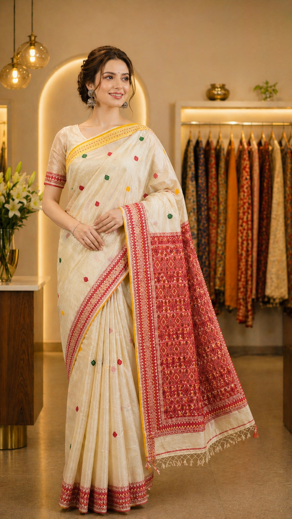 Authentic Fulia Tassar Silk Saree