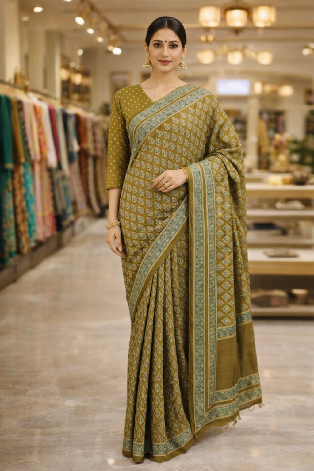 Soft Modal Block Print Saree