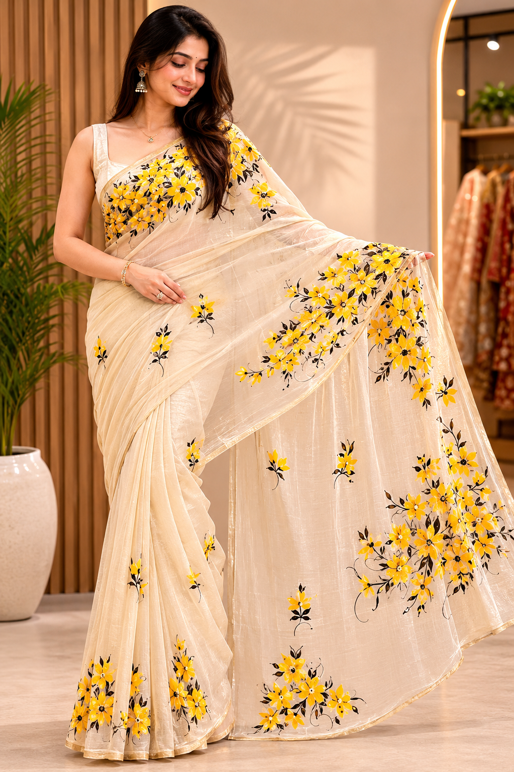 Muse Cotton Chanderi Saree