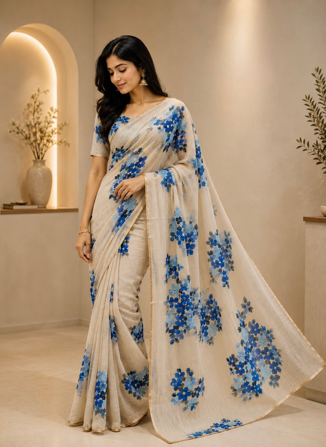 Muse Cotton Chanderi Saree