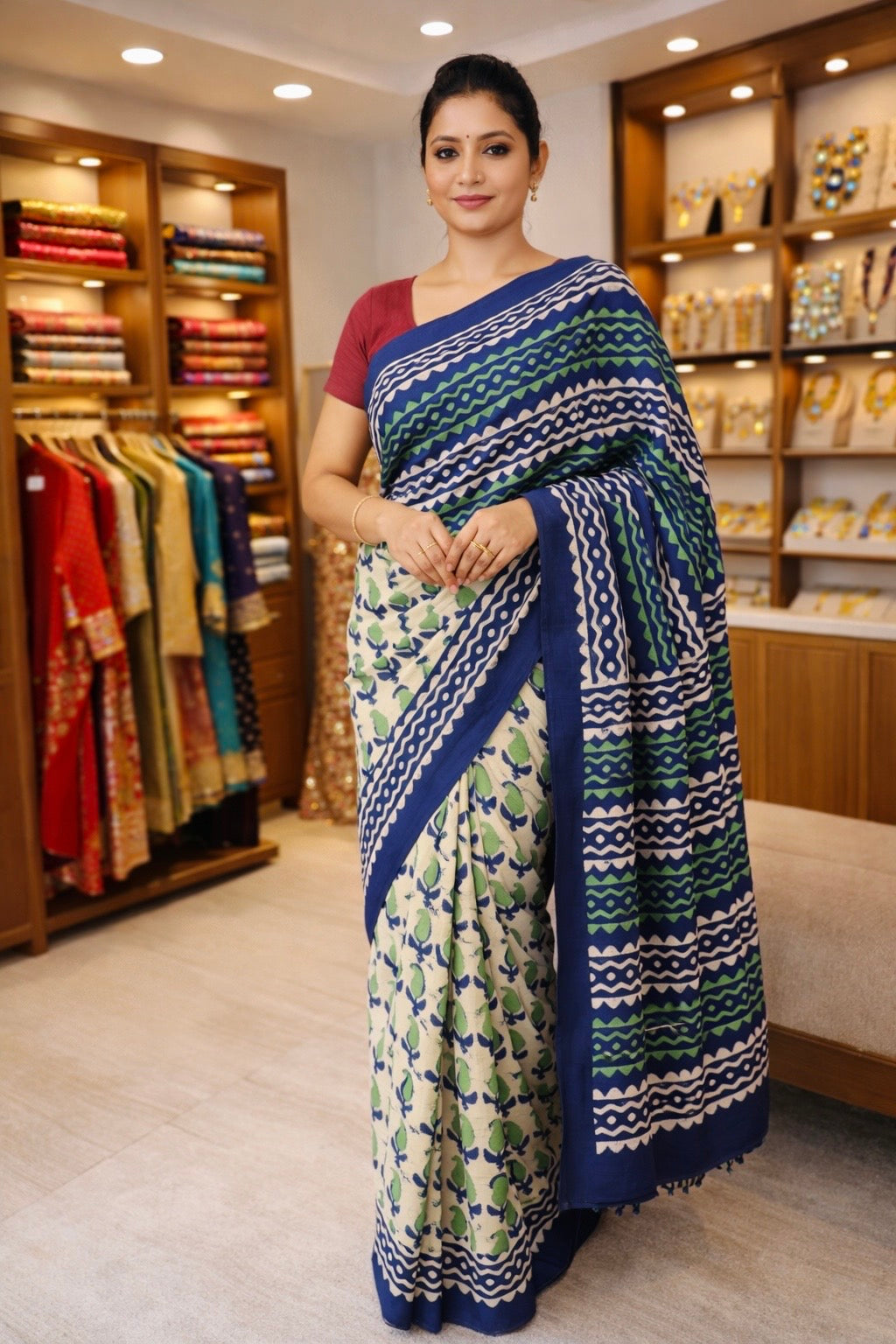 Lightweight Premium Mulmul Napthol Saree