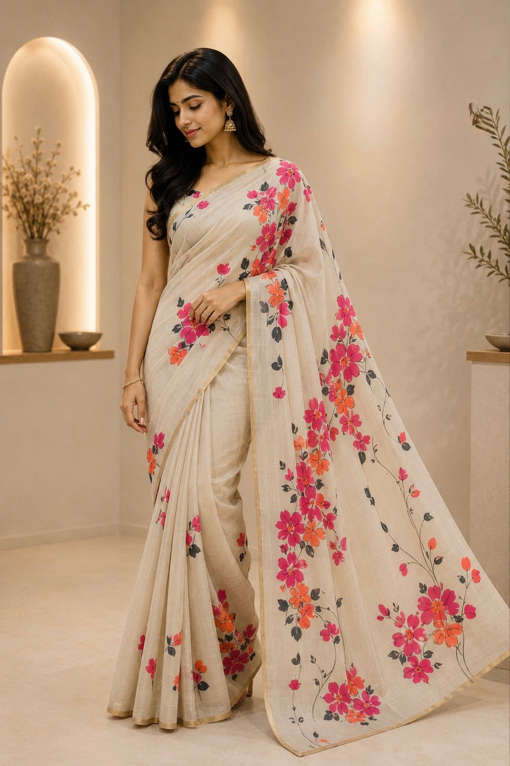 Muse Cotton Chanderi Saree