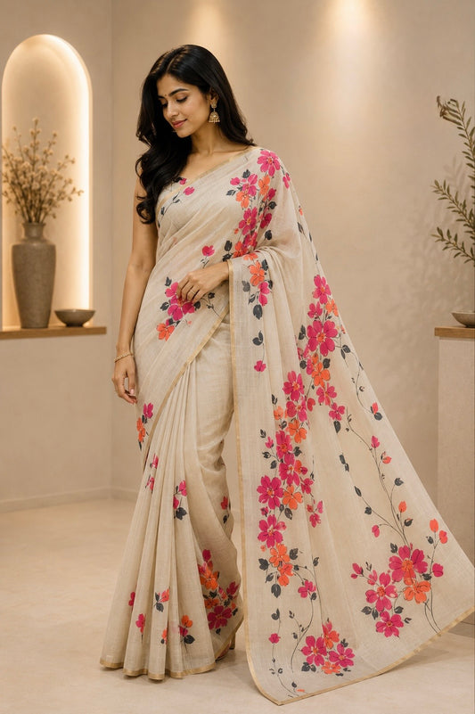 Muse Cotton Chanderi Saree