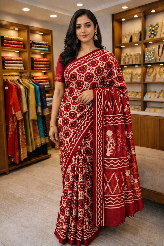 Lightweight Premium Mulmul Napthol Saree