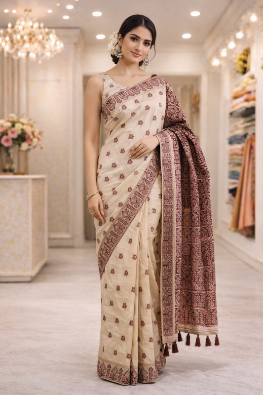 Premium Semi Assam Silk Traditional Saree