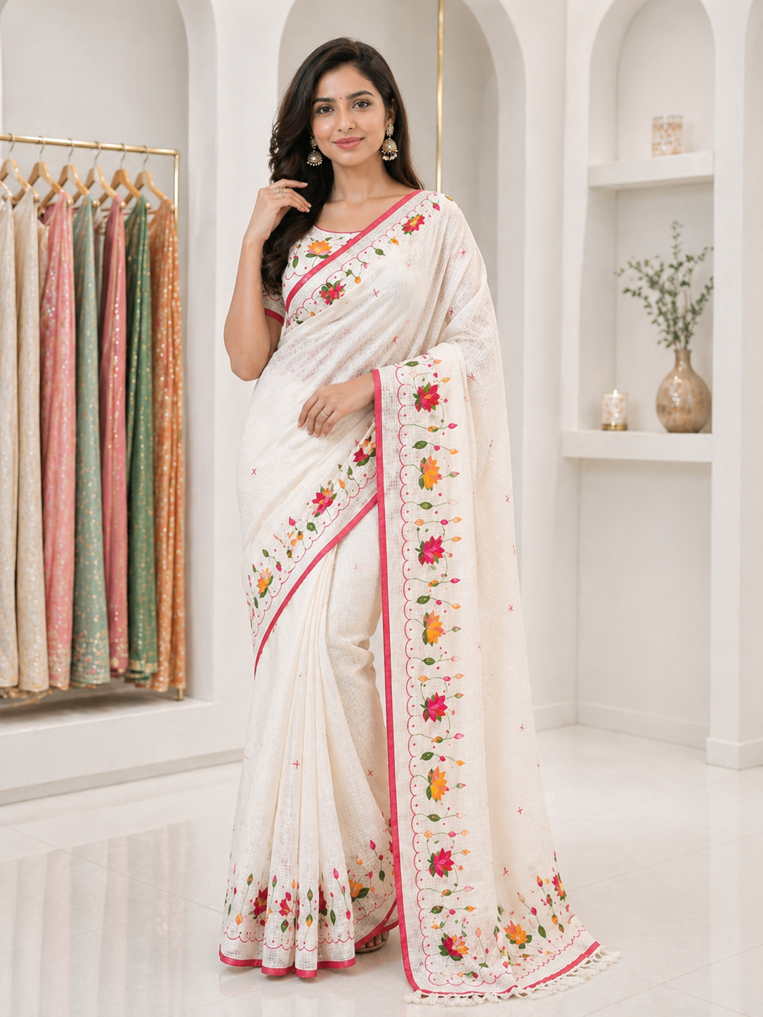 Resham Kota Saree with Elegant Lotus Weave