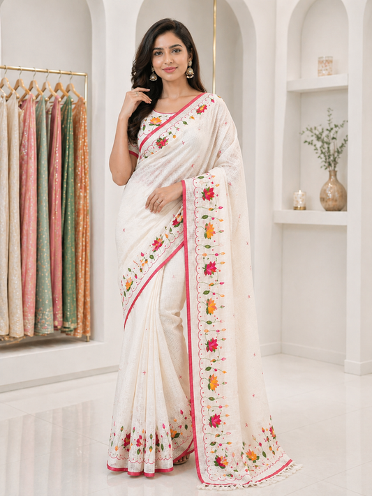Resham Kota Saree with Elegant Lotus Weave