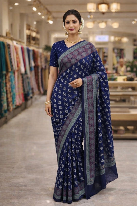 Soft Modal Block Print Saree