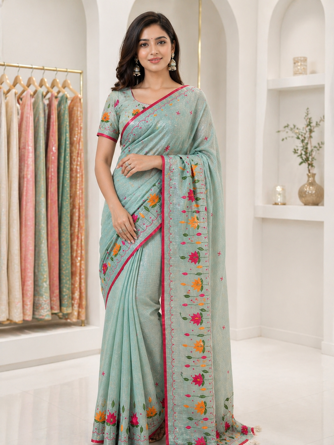 Resham Kota Saree with Elegant Lotus Weave