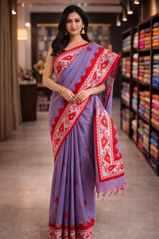 Dhanekhali Dhakai Applique Saree