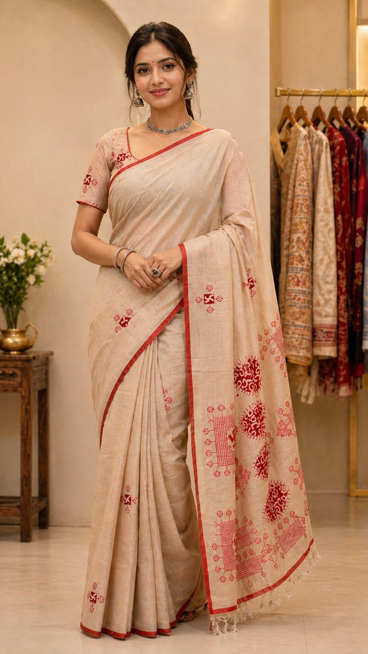 Dhanekhali Cotton Fish Applique (Limited Edition)