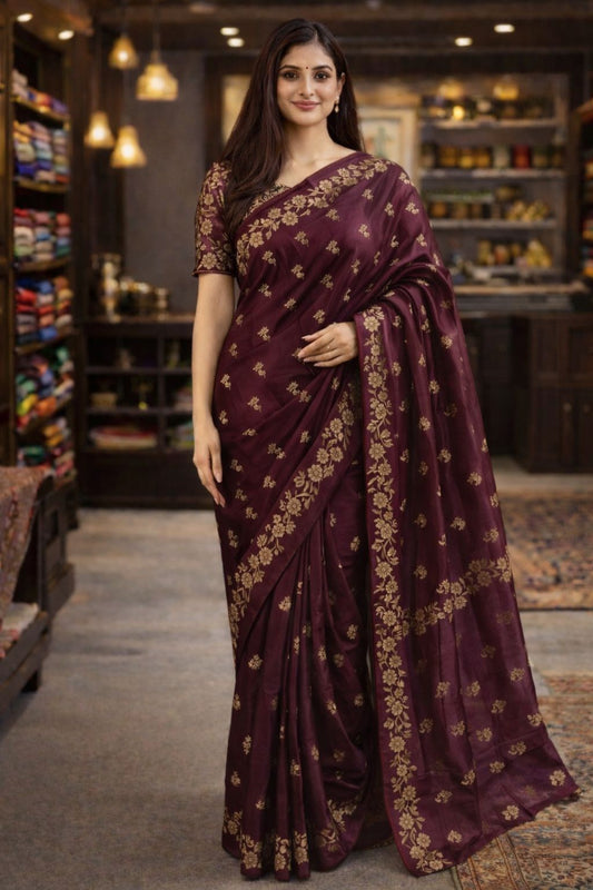 Classic Mushru Buta Traditional Saree